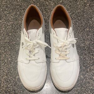 Lacoste Men's White Sneakers with Tan Accents